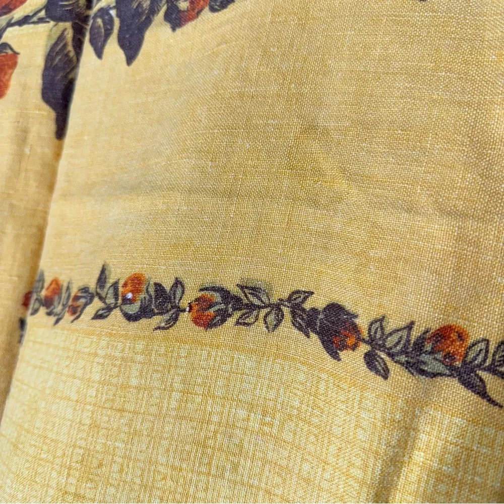 Vintage Floral Yellow & Orange Tablecloth - Picture 6 of 15